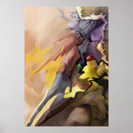 Póster Abstrato pintura nº 1 esquerda do conjunto de 2 Im