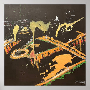 Poster Abstrato Pittsburgh Skyline Painting