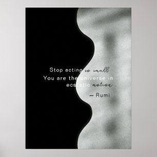 Poster Abstrato preto branco contemporâneo simples geomét