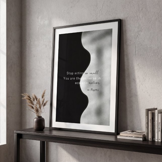 Poster Abstrato preto branco contemporâneo simples geomét (Criador carregado)