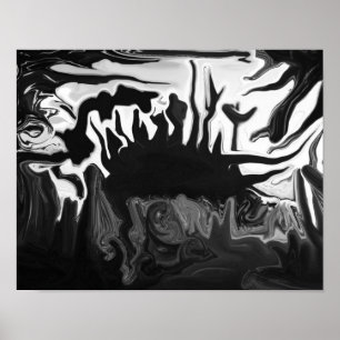 Poster abstrato preto & do branco
