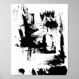 Poster abstrato preto e branco