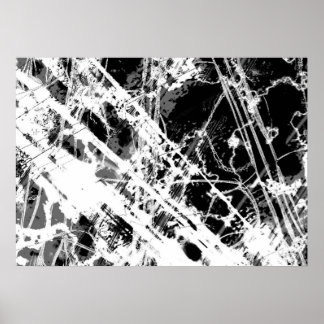 Póster Abstrato Preto E Branco