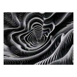 Póster Abstrato preto e branco