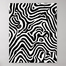 Poster Abstrato Preto e Branco