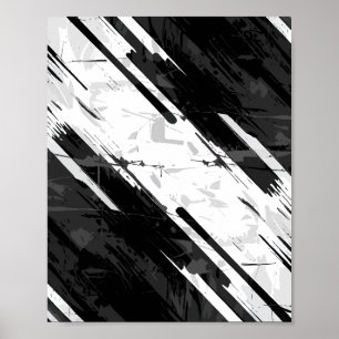 Poster Abstrato preto e branco a frio