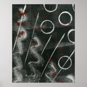 Póster Abstrato preto e branco de Monoprint