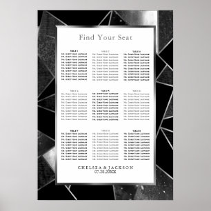 Poster Abstrato preto e prateado - Gráfico de assentos (9