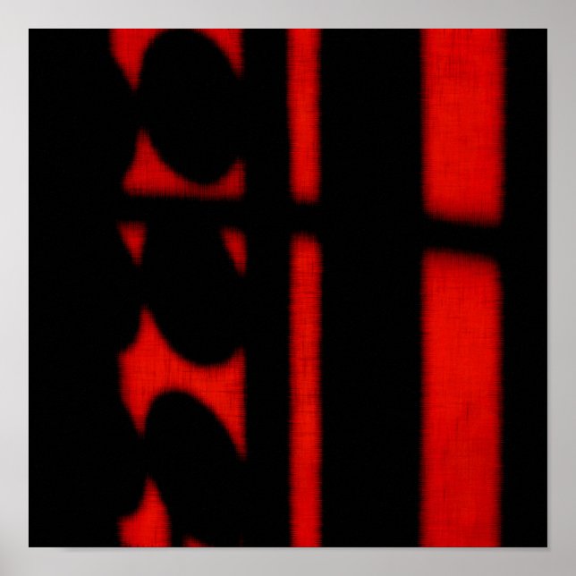 Póster Abstrato preto e vermelho (Frente)