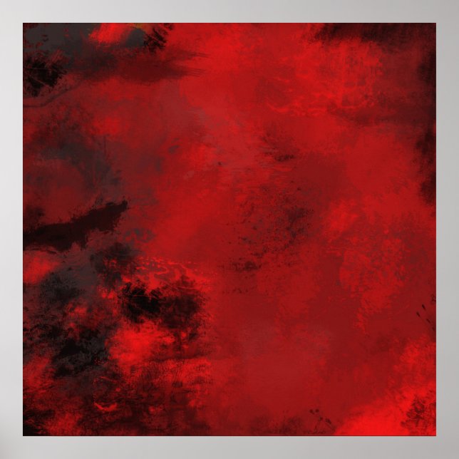 Poster Abstrato preto e vermelho moderno - Criativo e art (Frente)