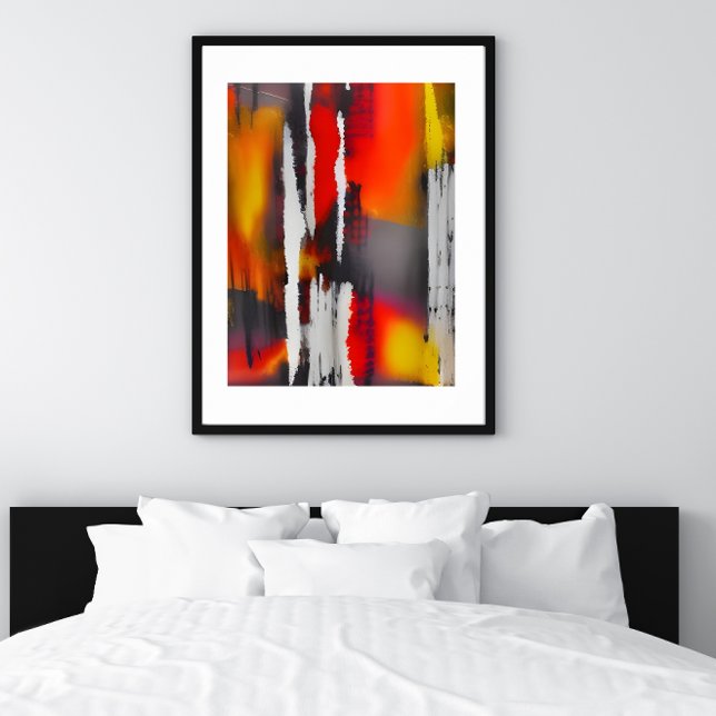 Poster Abstrato preto escuro a preto e amarelo sem estrut (This bold, colorful print is the perfect addition to modern or contemporary rooms.)