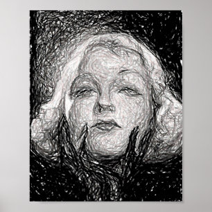 Poster Abstrato preto louro do original das luvas da