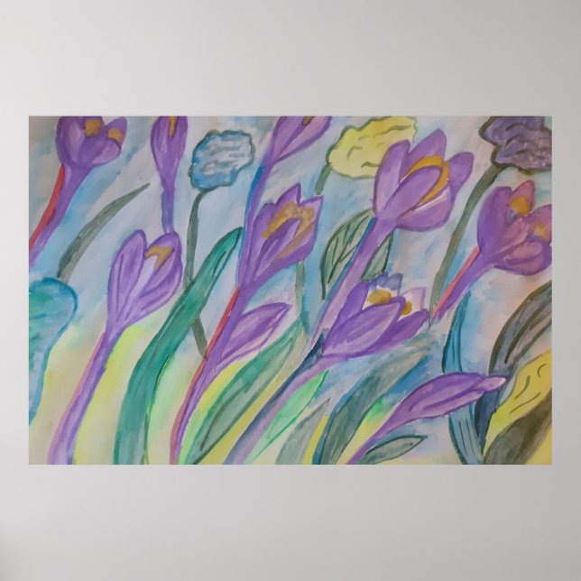 Poster Abstrato Primavera Crocus (Frente)