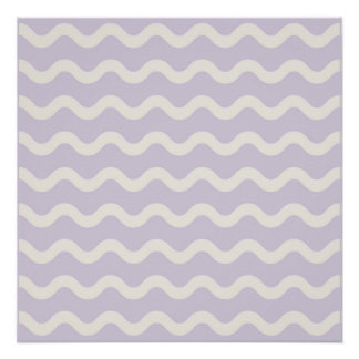 Póster Abstrato Purple Wavy Stripe Mínimalista de Parede