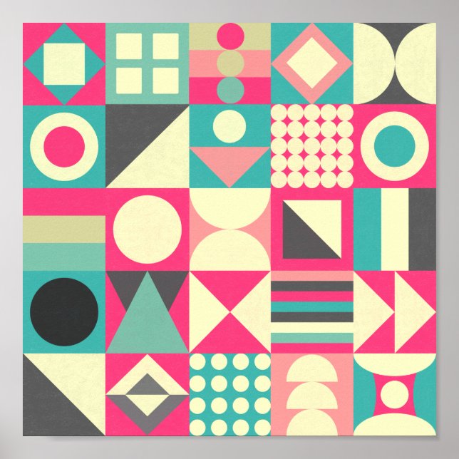 Poster Abstrato quadrados 110419 (Frente)