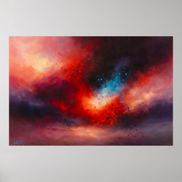 Poster Abstrato Queda de Brasa Celestial