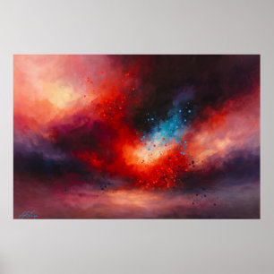 Poster Abstrato Queda de Brasa Celestial