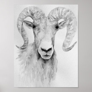 Poster Abstrato Ram de pintura por aquarela