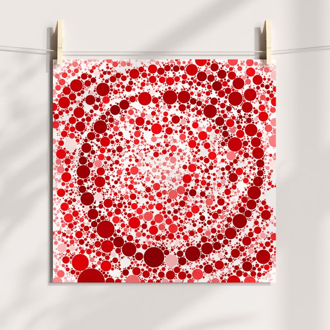 Poster Abstrato Red Bubbles Digital Spiral (Abstract Red Bubbles Digital Spiral Poster)