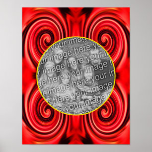 Poster Abstrato Red E Yellow Swirls Adicionar Sua Própria