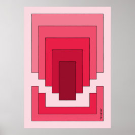 Poster Abstrato retângulo em vermelho