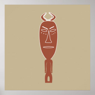 Poster abstrato retrato africano