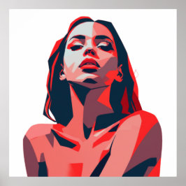 Poster Abstrato, Retrato Moderno, Design