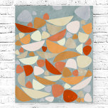Póster Abstrato Retro Laranja<br><div class="desc">Abstrato retro forma orgânica em laranja,  espuma marinha e creme. Arte original de Nic Squirrell.</div>