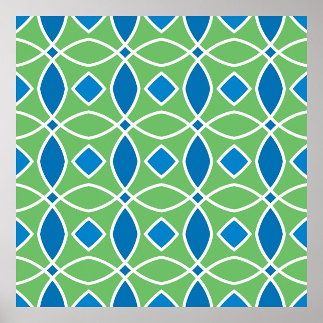 Poster Abstrato Retro Padrão geométrico sem costura com t (Frente)