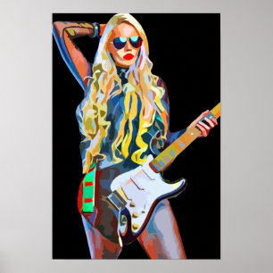 Poster Abstrato Rocker Pintinho Musical Art