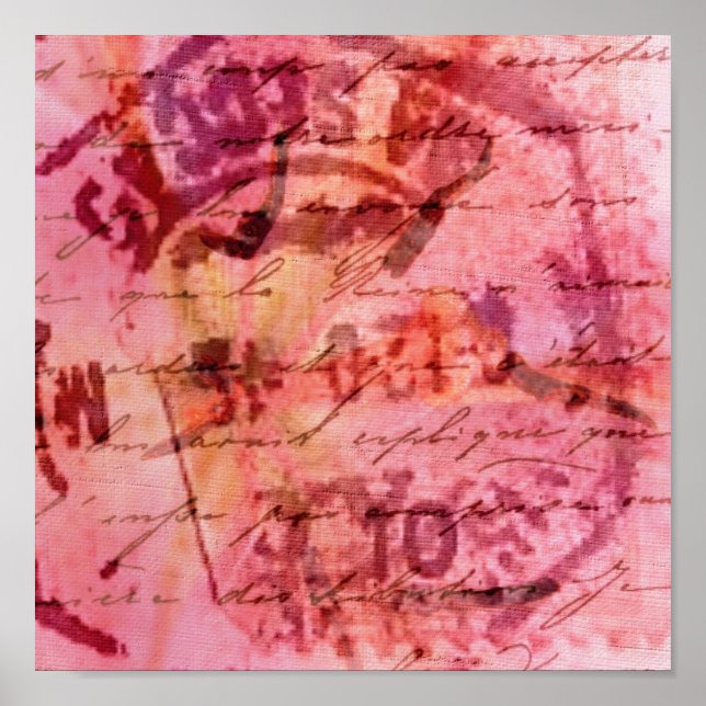 Póster Abstrato Rosa (Frente)