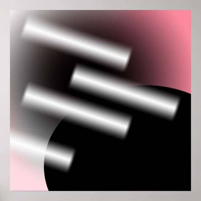 Poster Abstrato Rosa com Raios de Luz AP0005 (Frente)