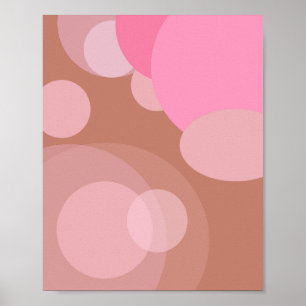 Poster Abstrato Rosa E Castanho