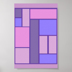 Póster Abstrato Rosa E Roxo