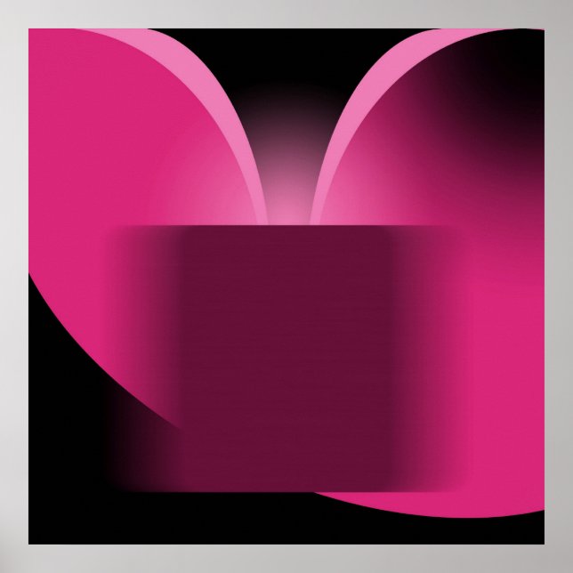 Poster Abstrato Rosa Escuro Luxo com Preto AP0004 (Frente)