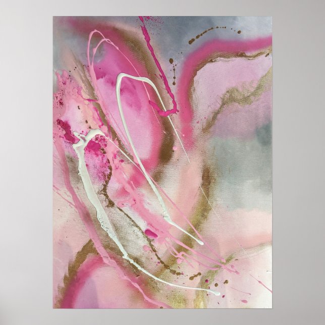 Poster Abstrato rosa pastel na cana (Frente)