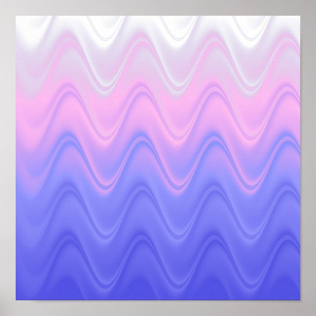 Poster Abstrato Rosa Roxo Ondulado (Frente)