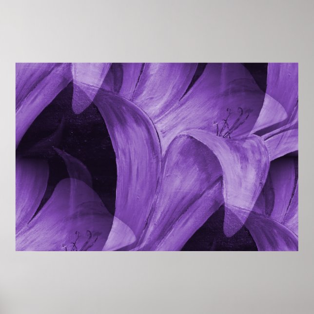 Póster Abstrato Roxo Lily por Mark Moore (Frente)