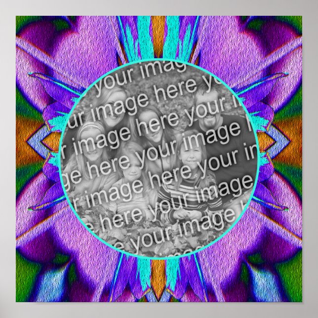 Poster Abstrato roxo Turquesa Foto Própria (Frente)