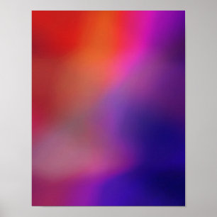 Póster Abstrato roxo & vermelho alaranjado cor-de-rosa