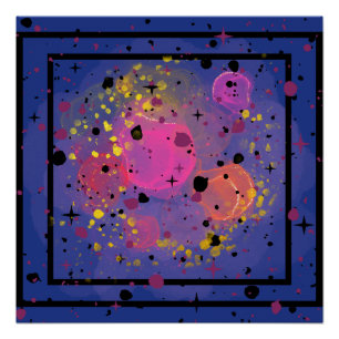 Póster Abstrato salpicos de design de céu estrelado