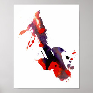 Poster Abstrato Saxofone
