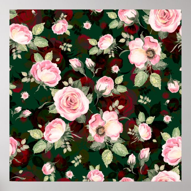 Poster Abstrato sem descontinuidades adorável desenho flo (Frente)