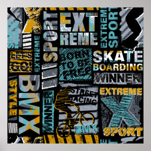 Poster Abstrato sem descontinuidades. Modo de estilo urba