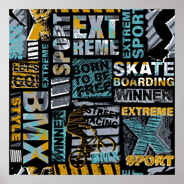 Poster Abstrato sem descontinuidades. Modo de estilo urba (Frente)