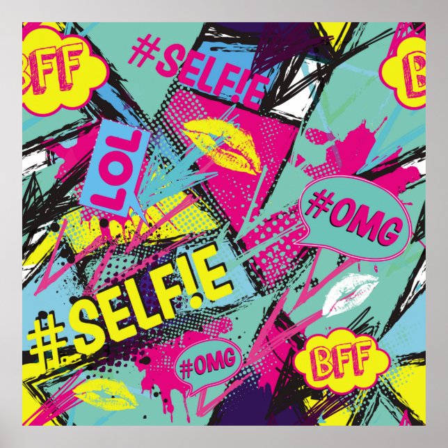 Poster Abstrato sem falhas com fala em quadrinhos de Pop  (Frente)