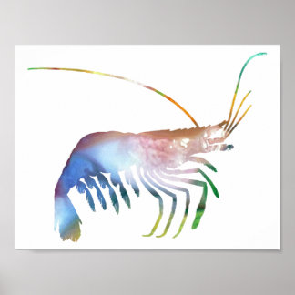 Póster Abstrato Shrimp silhoule