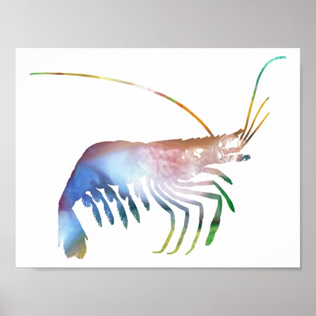Póster Abstrato Shrimp silhoule (Frente)