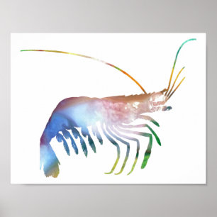 Póster Abstrato Shrimp silhueta