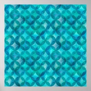 Poster Abstrato sobrepondo círculos sem soldadura. Wat